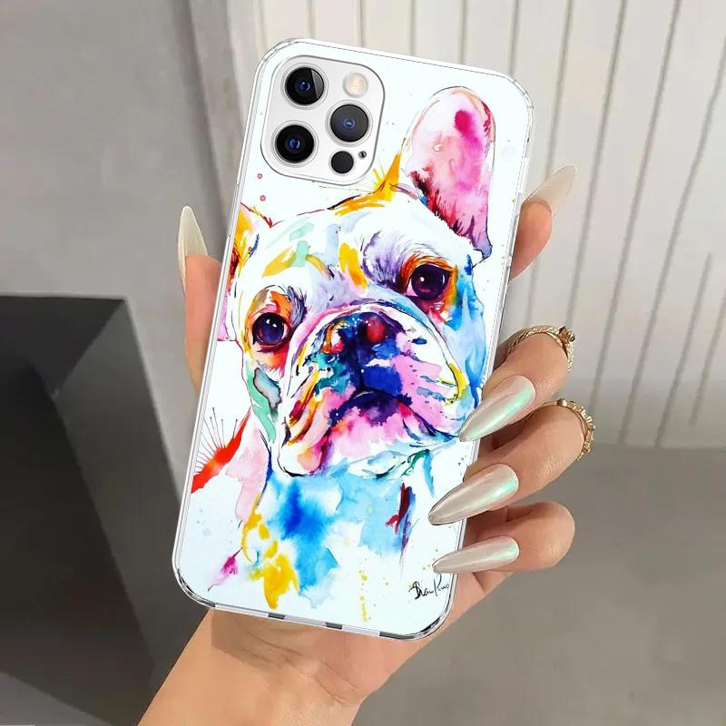 French Bulldog Dog Pug Phone Case for Iphone 17 Air 16 15 Plus 14 13 Mini 12 11 Pro Max 16E 7 8 SE 2020 Soft Funda Print Shell 1