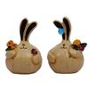1 Paar zarte Oster-Knoblauch-Kaninchen, Kunstharz, Dekoration für den Schreibtisch, Figur, Ornament, molliger Hase, handgefertigte Figur, Tier, Geburtstagsgeschenk