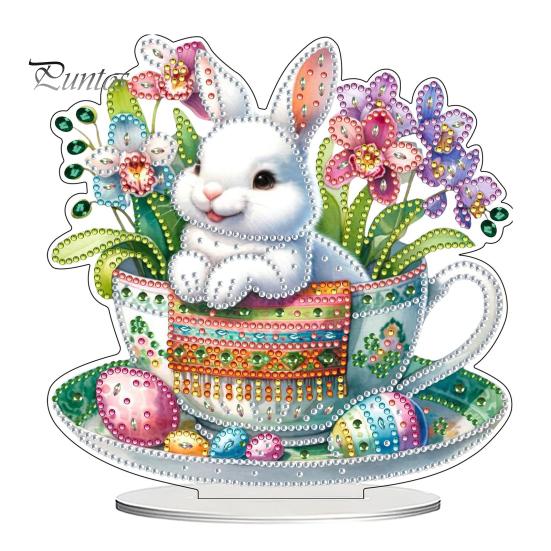 

Пасхальное украшение, искусственный алмазный кролик, украшение для стола, двухстороннее украшение из стразов, подвесное украшение для домашнего декора на столешницу, дверь H