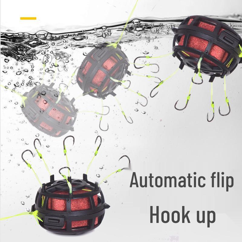 Inverted Bait Cage Hook with Ise-ni Flip Plate for Surf Casting
