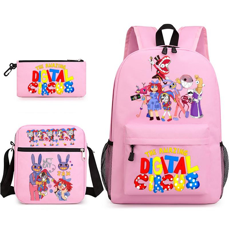 3-delige Schoolrugzakset voor Studenten Grote Capaciteit Oxford Stof Schooltas met Schouderband en Etui 3-piece school bag set