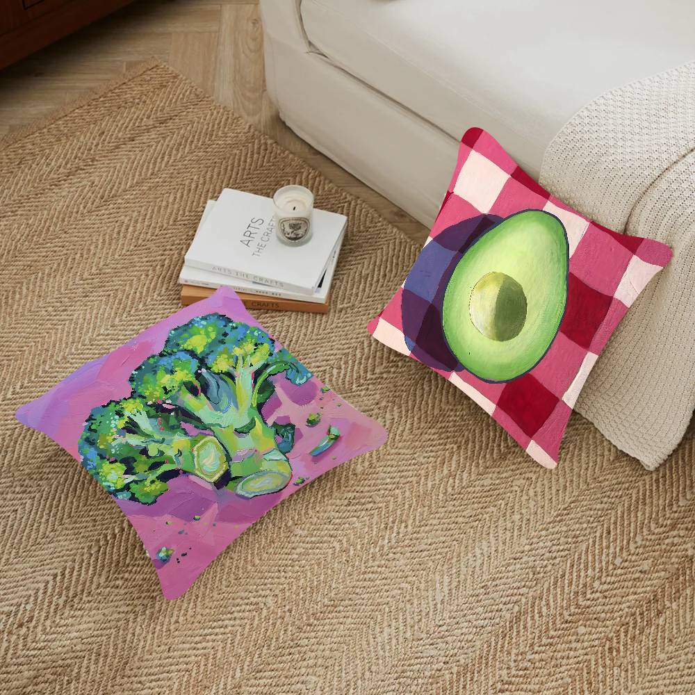 Fruit Pattern Cartoon Cushion Cover Pillowcase Upholstery Sofa Throw Pillow Home Decor Pillowcas