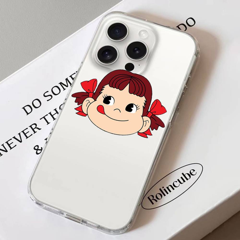 Fujiya Milky Peko Chan Phone Case For IPhone 17 16 15 11 14 12 13 16 Pro Max X XR XS Max Plus Clear Soft Cover