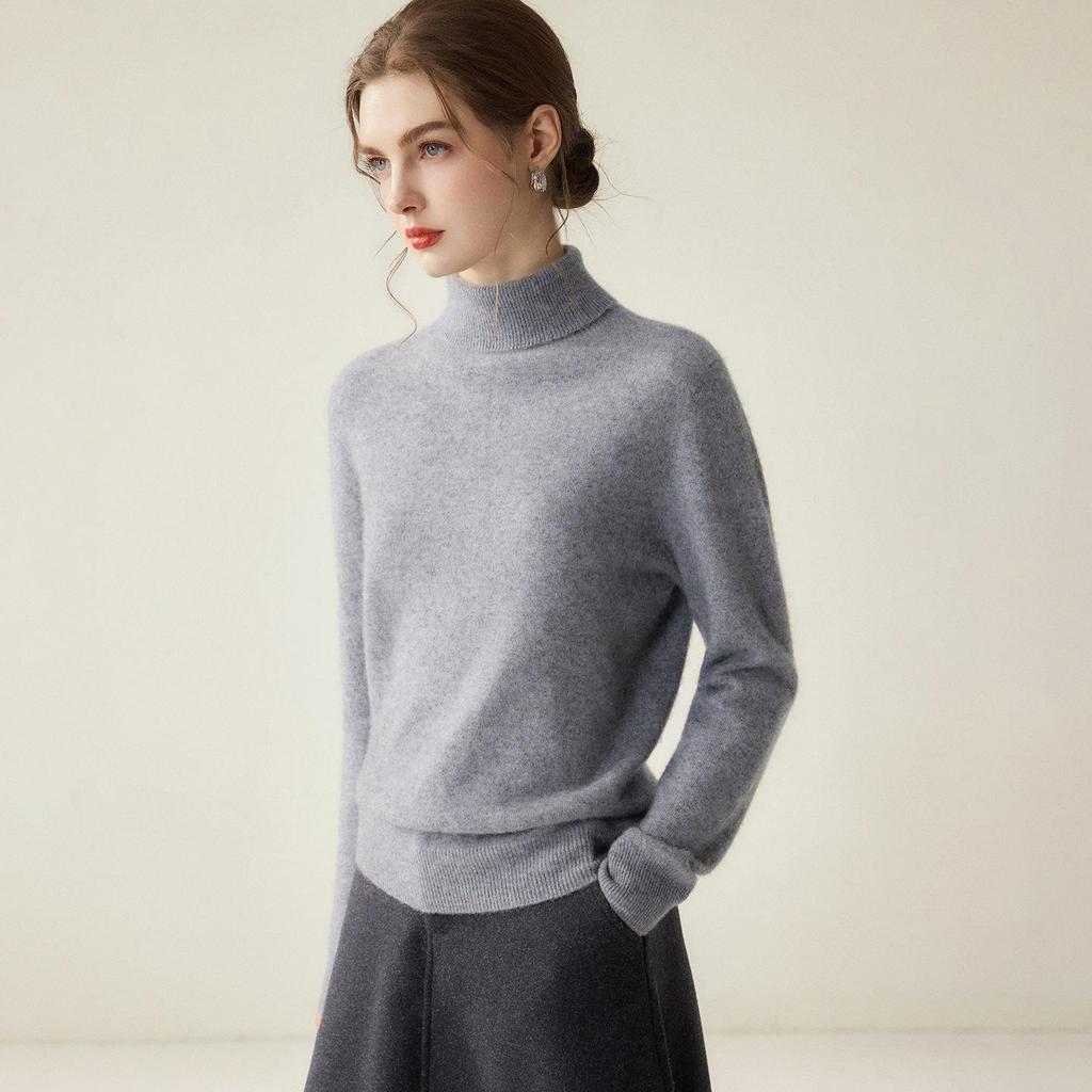 Women's 100% Cashmere High Neck Slim Fit Sweater for Autumn/Winter