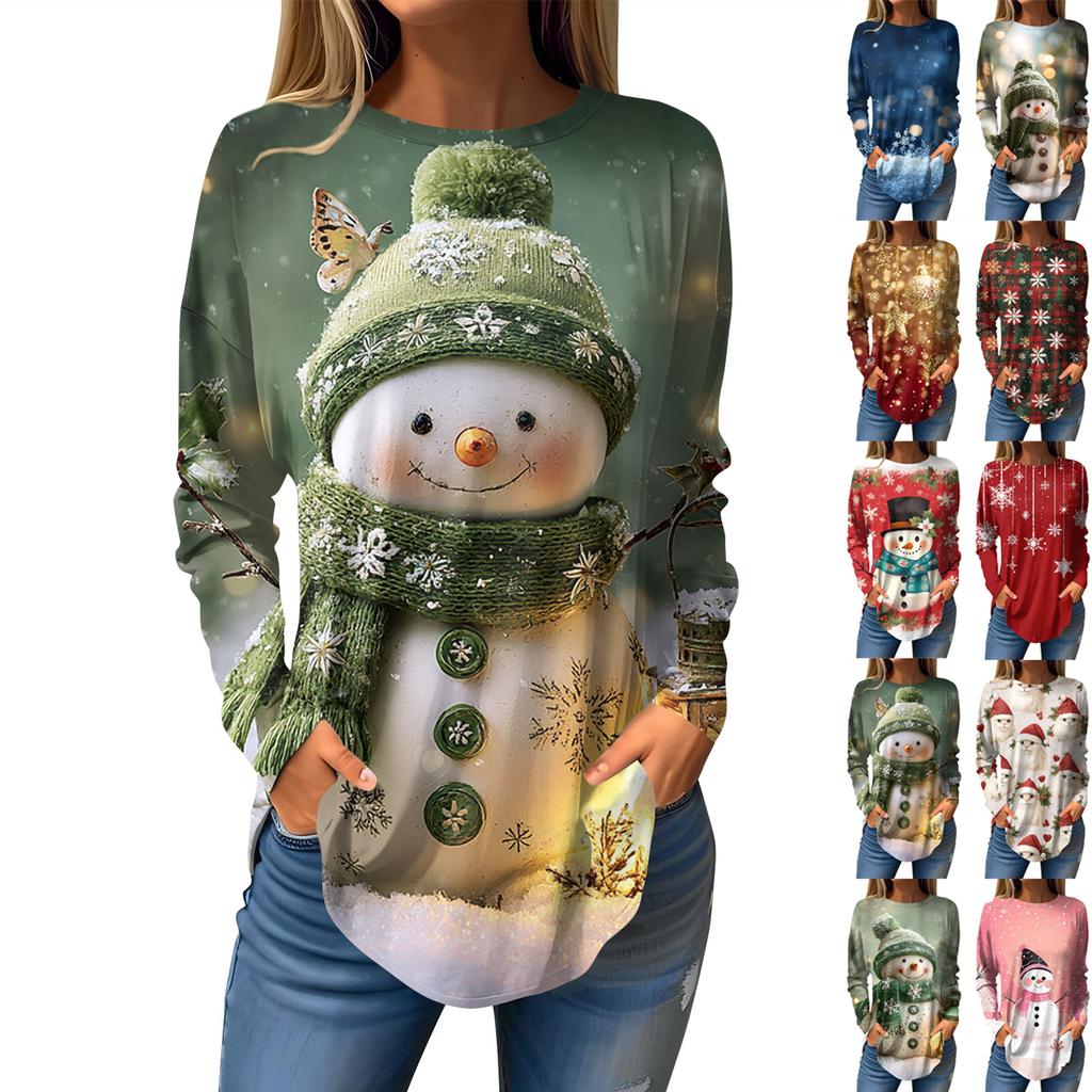 T-skjorter For kvinner Høst Uformelle Langermede skjorter Genser Vintage grafisk trykk Topp Genser Valentinsdag