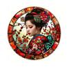 Round Aluminum Metal Sign Wreath Decorative Sign Bedroom Decoration Gifts Japanese Kimono Theme For Bar Club Home Wall Decor