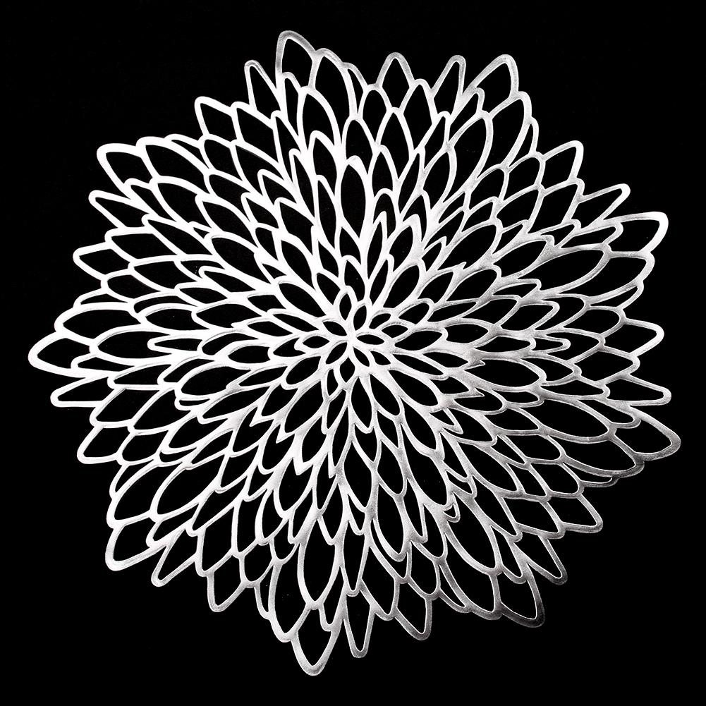 PVC Placemats Metallic Glitter Vinyl Dinning Table Mats Hollow Out Leaf Placemats For Thanksgiving Christmas Holiday Decorative