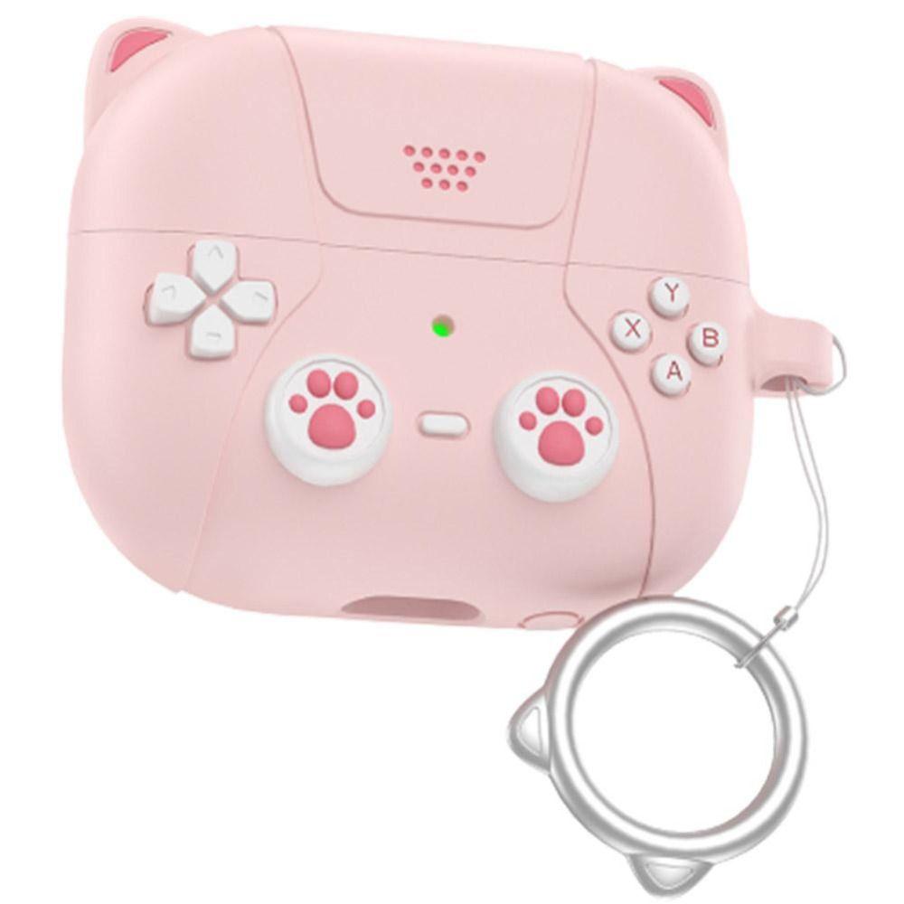 

Защитный силиконовый чехол с 3D-принтом «Мультяшный кот» для Samsung Galaxy Buds3/3 Pro розовый