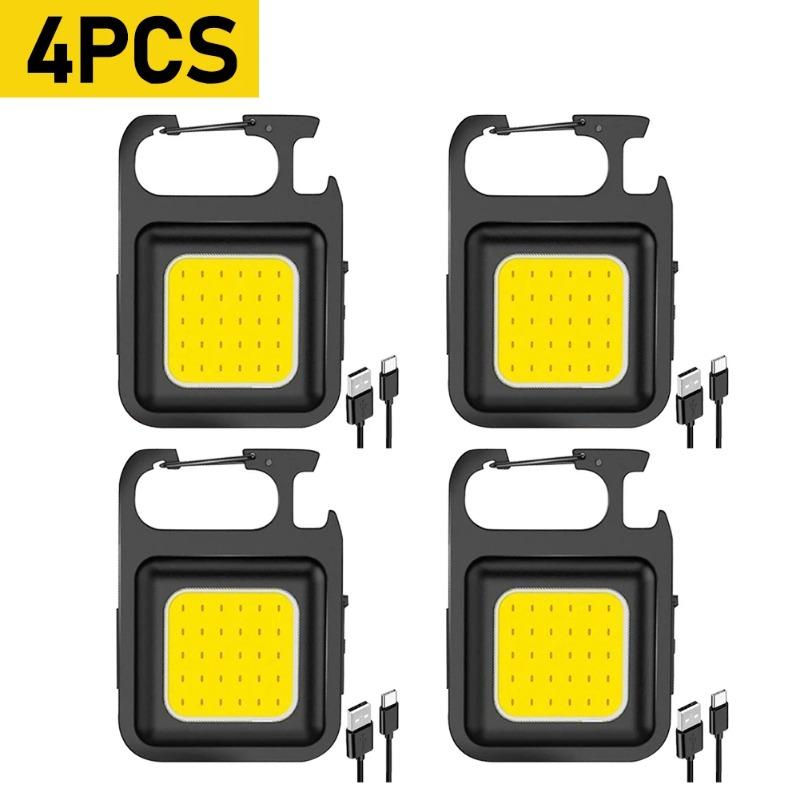 Mini EDC LED Flashlight Keychain Multifunctional Portable COB Camping Lamps USB Charging Work Lights Fishing Lanterna