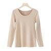 Women's Winter Velvet Silk Thermal Tops - Seamless, Thickened Cashmere for Autumn Warmth