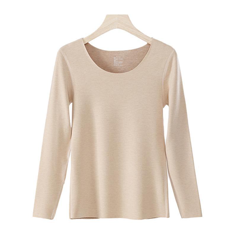 Women's Winter Velvet Silk Thermal Tops - Seamless, Thickened Cashmere for Autumn Warmth