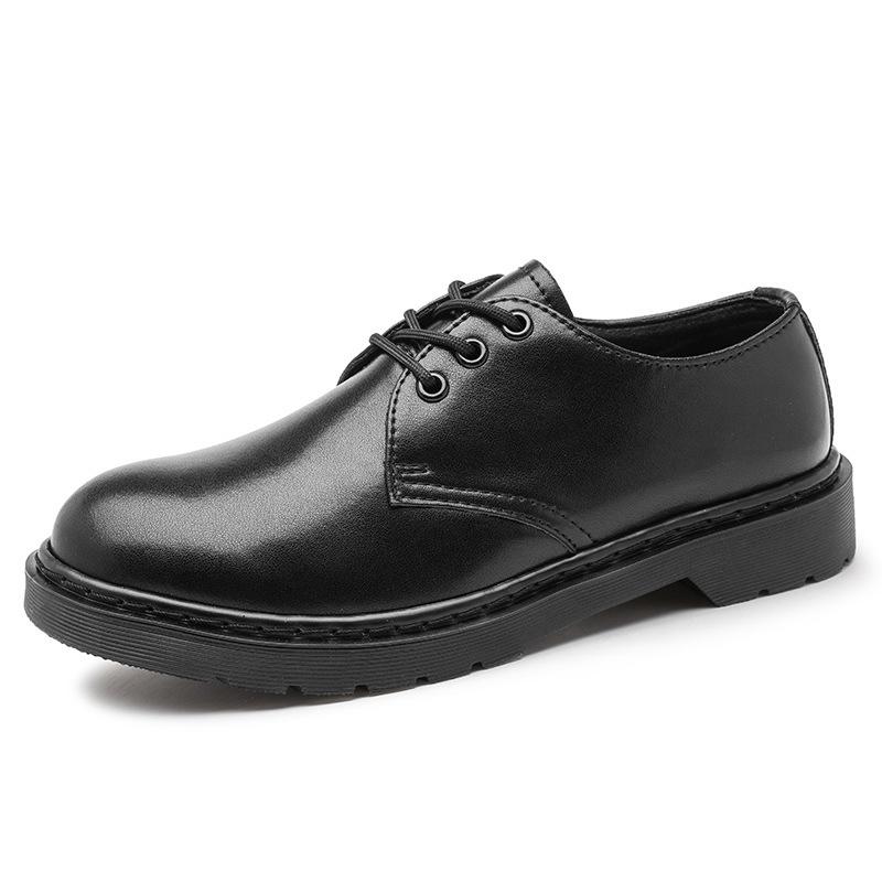 Large Size Big Head Shoes Men's Black Leather Shoes British Style Martin Shoes Business Casual Leather Shoes Locomotive Tooling Shoes