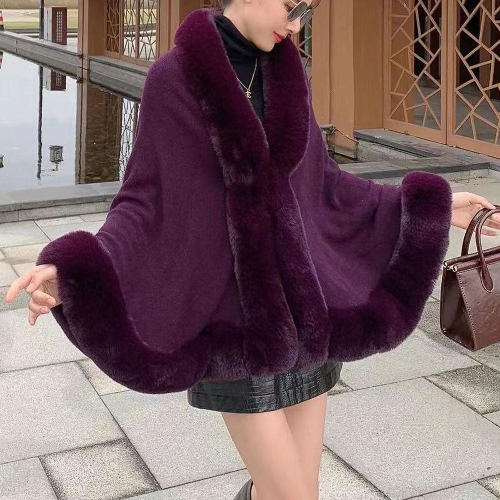 

Женская мода, повседневный вязаный однотонный шерстяной шарф в полоску с кисточками, накидка One Size фиолетовый