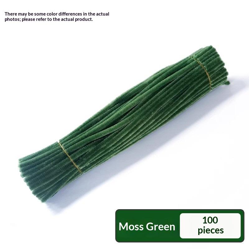 100Pcs Chenille Stems Toys Diy Strips Twist Bar Anvil Wire Craft Pipe Creative Hobby Children Plush Stick Chenille Sticks