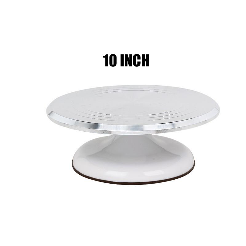 10/12 Inch Aluminum Alloy Cake Turntable, Baking and Decorating Table, Birthday Full Set of Tools, Molds, Rotating Tray Maker