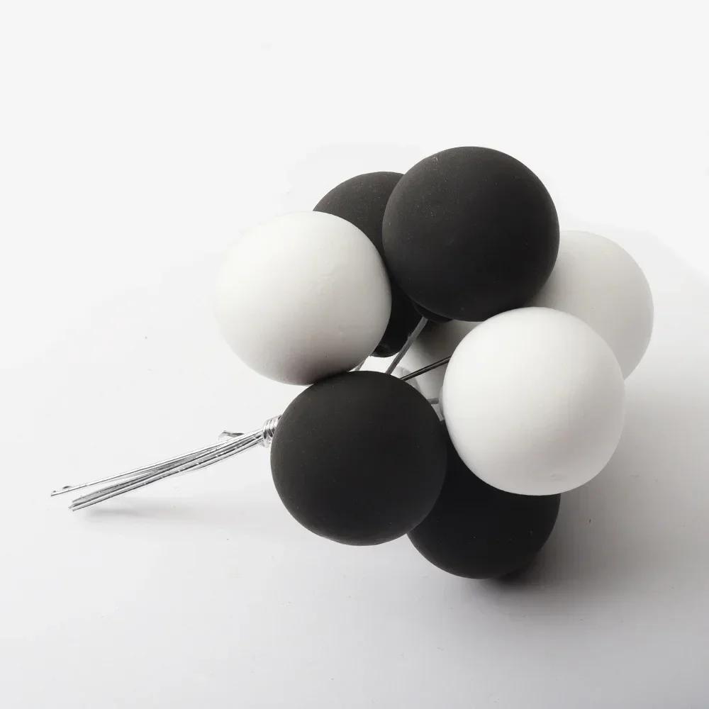 Colorful Clay Cake Topper Hat, 8Pcs Ball Bundle, Creative Cupcake Card Flag, Birthday Party Baby Shower Dessert Decoration