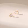 Sweet Dainty 18k Gold Plated Heart Oil Drop Stud Earrings For Women