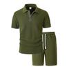 Men's Summer American Style Small Checkered Casual Set, Loose and Breathable Short Sleeve Top and Shorts Two-Piece Outfit