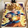 Son Goku Anime Print Flannel Blanket, Soft Warm for Bedrooms Sofas Beds, Perfect for Travel Picnic Chair -HE24