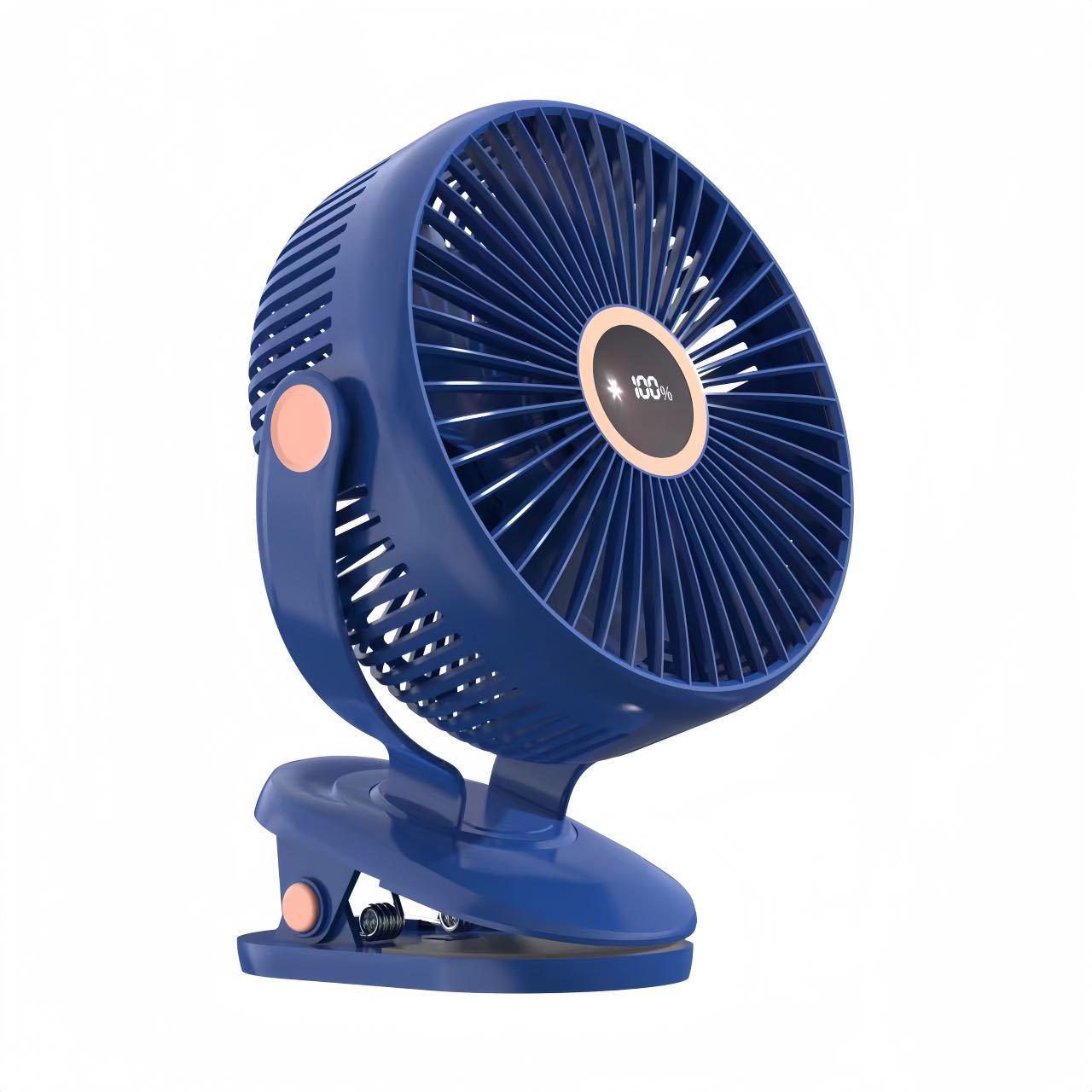 

8-Inch Quiet USB Desk Fan with Light - Powerful Wind for Dorms & Homes 10000mAh battery синий