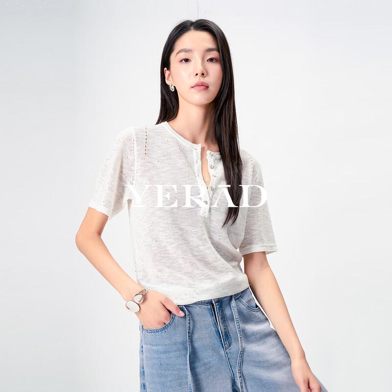 YERAD Women's Summer Shimmer Knit Short-Sleeve Cardigan