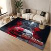 Car Racing Theme Soft Crystal Velvet Rug Custom Name & Text Print Non Slip Floor Rug for Bedroom Living Room