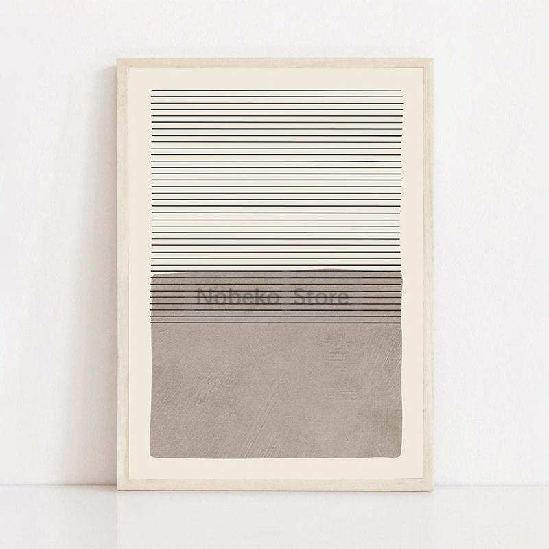 Impressões Minimalistas Modernas Pintura em Tela Bege Cores Neutras Simples Pôster de Arte Mid-Century Arte de Parede Imagens Decoração de Sala de Casa