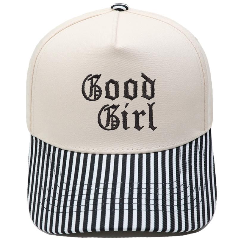 Good Girl Truck Driver Hat Embroidery Vintage Leopard Print Color Matching Baseball Cap European and American Men's Casual