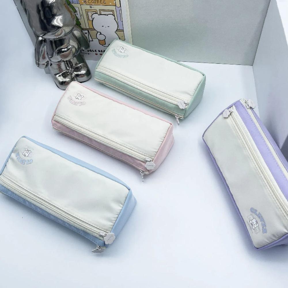 Cartoon Bear Korean Pencil Case Large Capacity Ins Pencil Pouch Cute Y2K Stationery Bag  Office
