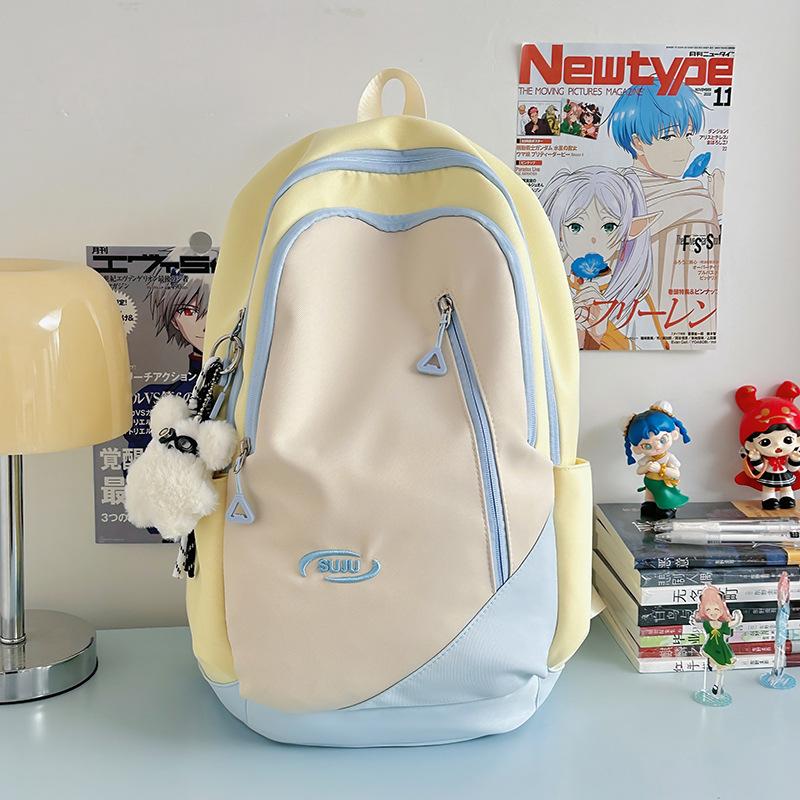 Schoolbag1011 New Simple Casual Trend Backpack Junior High School Student School Bag Female Class Large Capacity Backpack