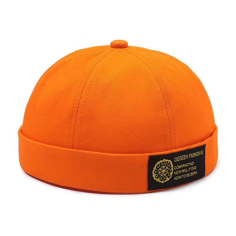Solid Color Cotton Cap Round Top Hat Headwear Breathable Skullcap Unisex Gift