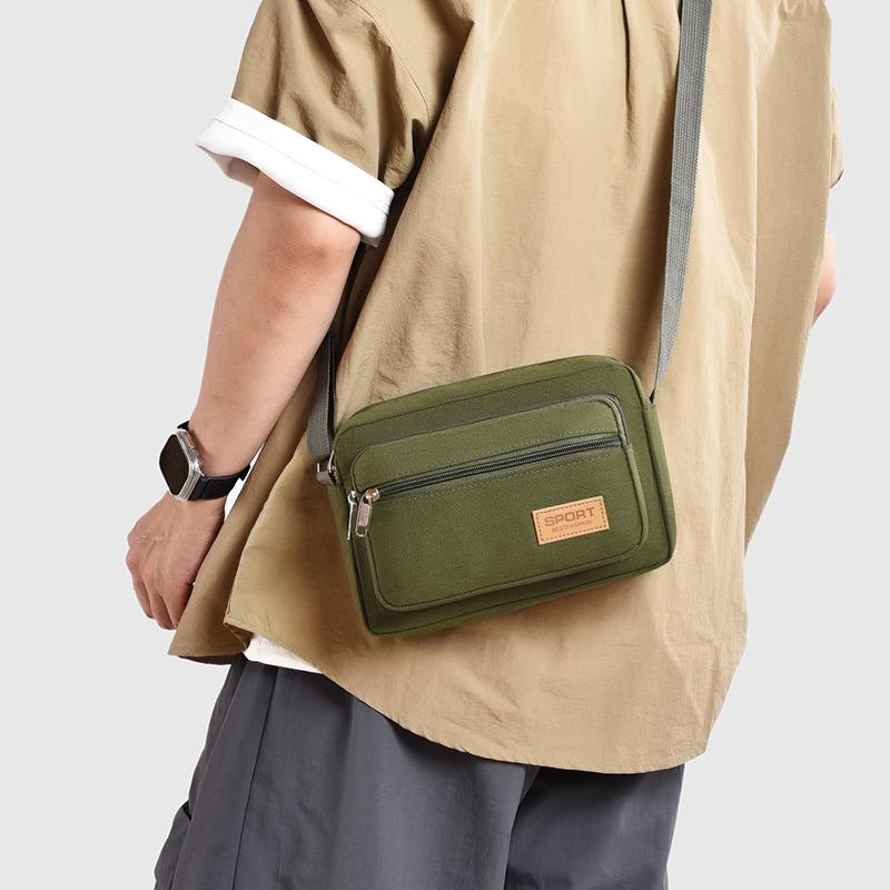 Men's Canvas Waist Bag - Durable Outdoor Sports Pack with High Capacity (Multifunctional Phone Purse for Running/Hiking)