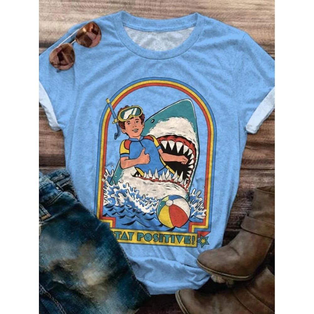 

Женская футболка с рисунком животных Ombre, повседневная, с коротким рукавом, круглым вырезом, обычные топы, повседневный принт, радуга, летняя женская одежда XXXL