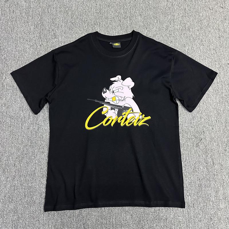 Corteiz Alcatraz Series T-shirts for Men and Women, Short-sleeve Short Sleeve with Lettered Logo Print Crew Neck Loose Casual T-shirt