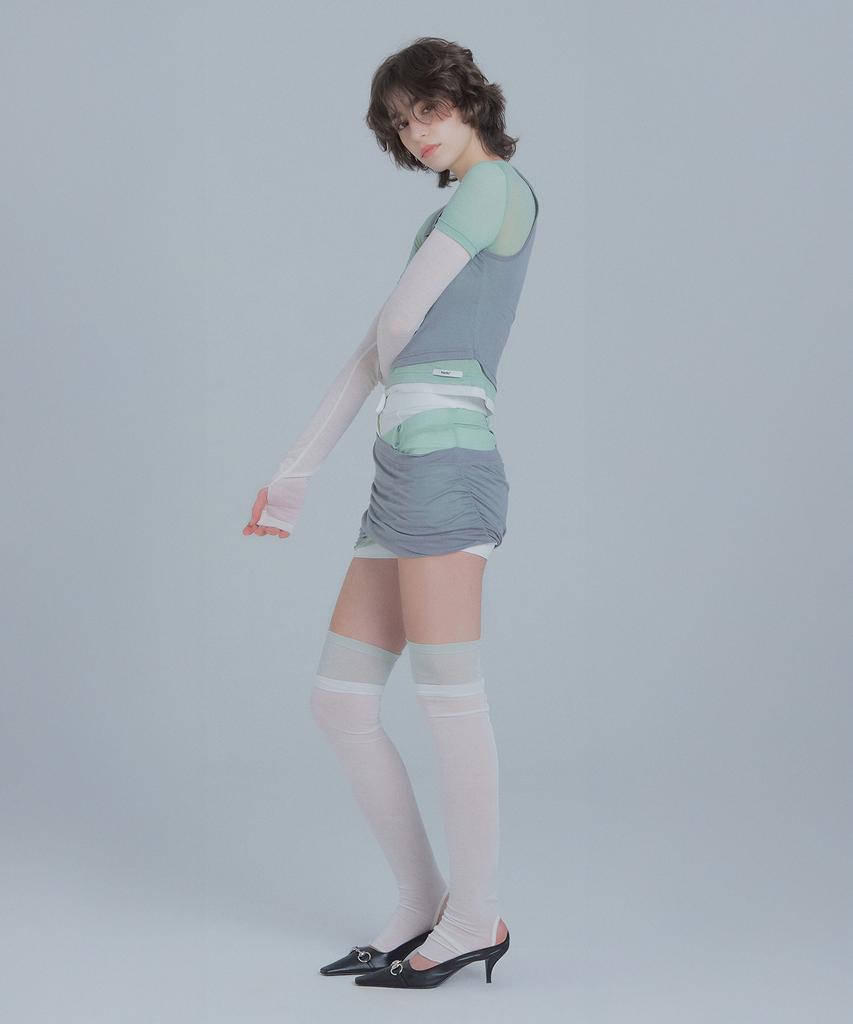 Peulaentigseobiseu Triple Layered Mini Skirt - Gray