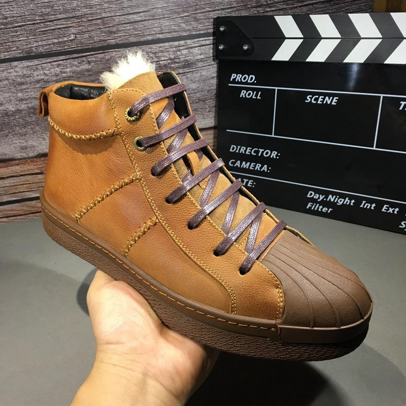 

Newest2022 Brand Men Winter Boots Fur Warm Waterproof Snow Boots Genuine Leather Outdoor Non-Slip Cotton Shoes High Top Sneakers