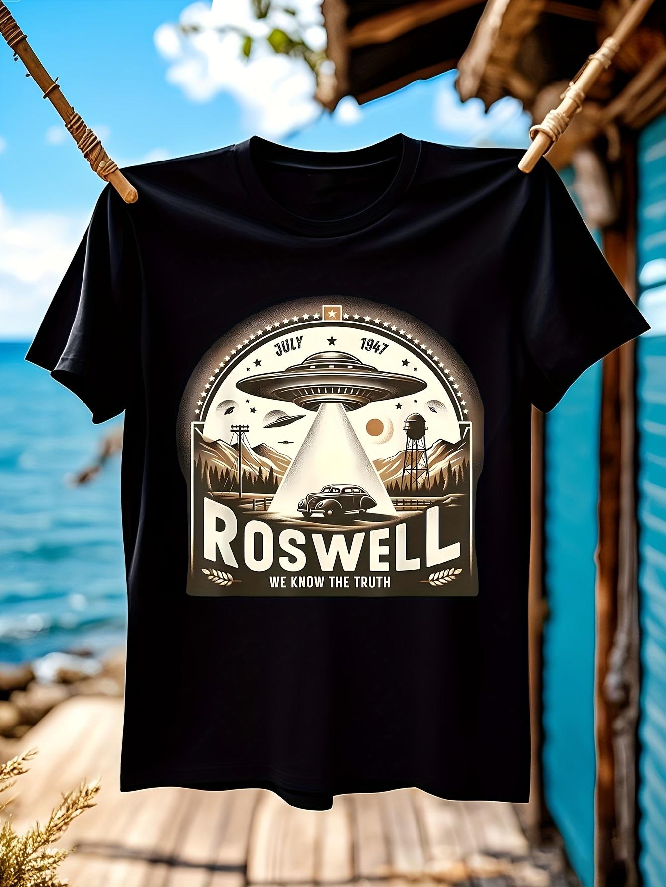NEW LIMITED Roswell 1947 Alien Vintage Style UFO Area 51 Roswell T-shirt S-3XL XL