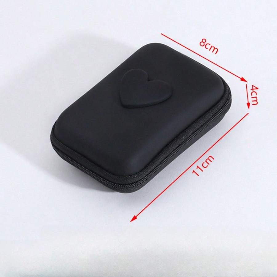 3D Liebe Herz Kopfhörer Datenkabel Aufbewahrungstaschen Ladegerät Power Bank Rechteckige Box Reißverschlusstasche Tasche Beutel