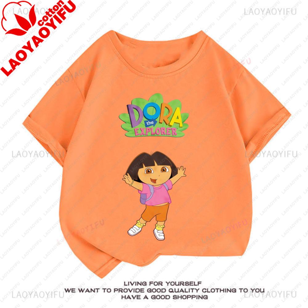 Doras The Explorers T Shirt Summer Short Sleeve Tee Novelty Fashion Graphic T Shirts Cotton Vintage Printed Shirt Camisa Clothes