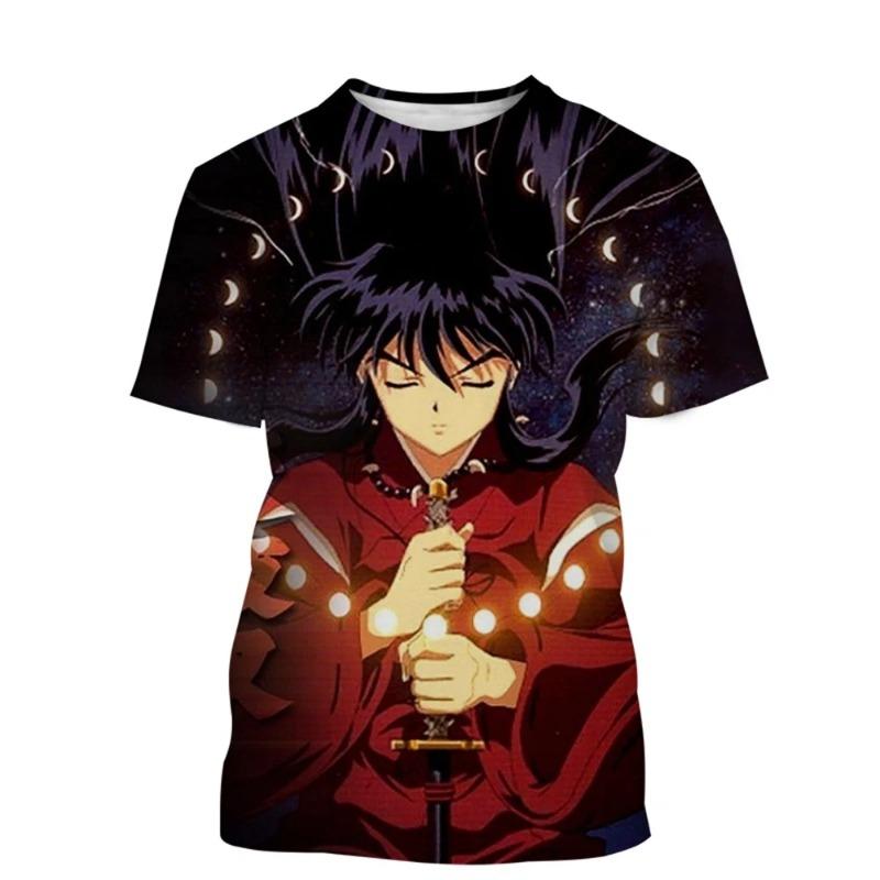 Latest Style Anime Inuyasha 3D Printing T-shirt Men And Women Fashion Casual Harajuku Style Hip-Hop Street Cool T-Shirt O-Neck S