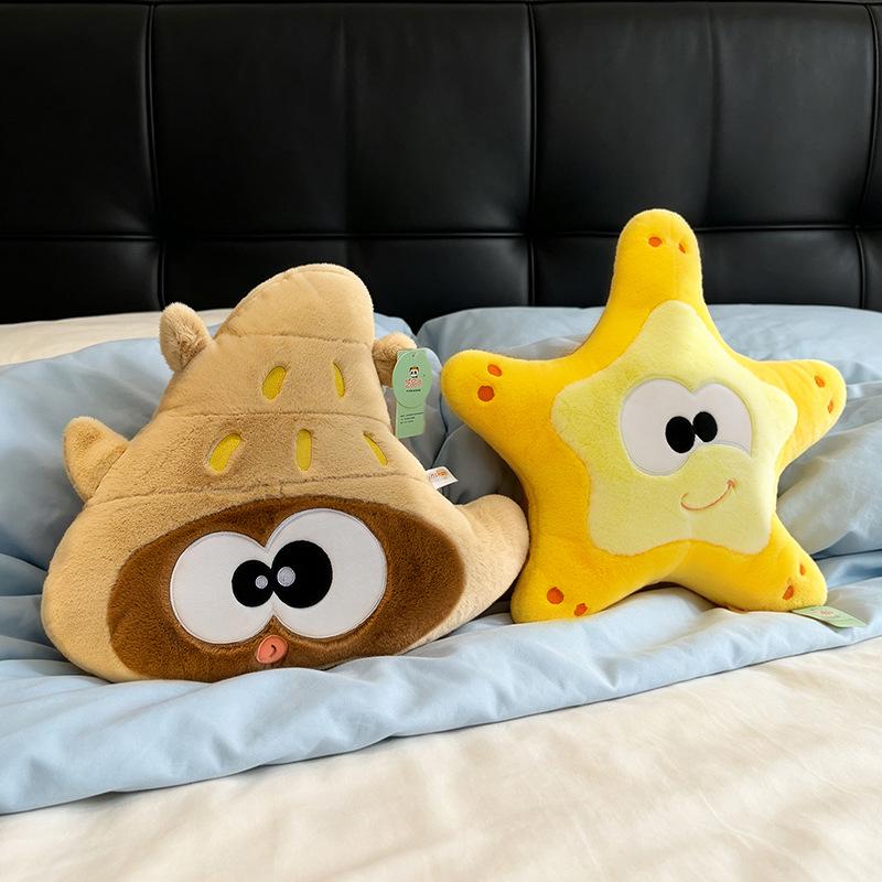 Cartoon Marine Animal Plush Pillow: Shark Star Cuddly Doll Sofa Cushion for Kids