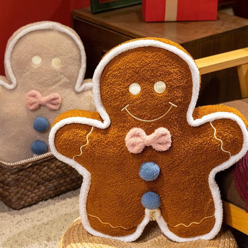 Gingerbread Man Plush Toy With Super Soft Short Plush For Christmas Scene Decor And Gift