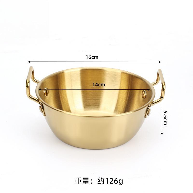 Korean Style Lamian Noodles Pan With Handle Stainless Steel Household Kitchen Pan Snack Kimchi Food Sauce Seasoning Dishes