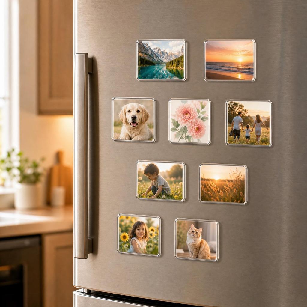10 Pieces Magnetic Holders Lightweight Clear Acrylic Fridge Holder Slim