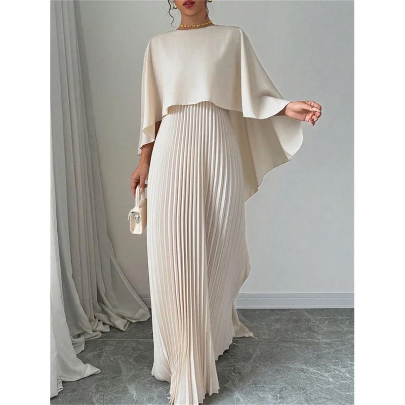 Completo Due Pezzi Elegante alla Moda 2026: Gonna Pieghettata Irregolare con Top a Manica Pipistrello Larga per Donna