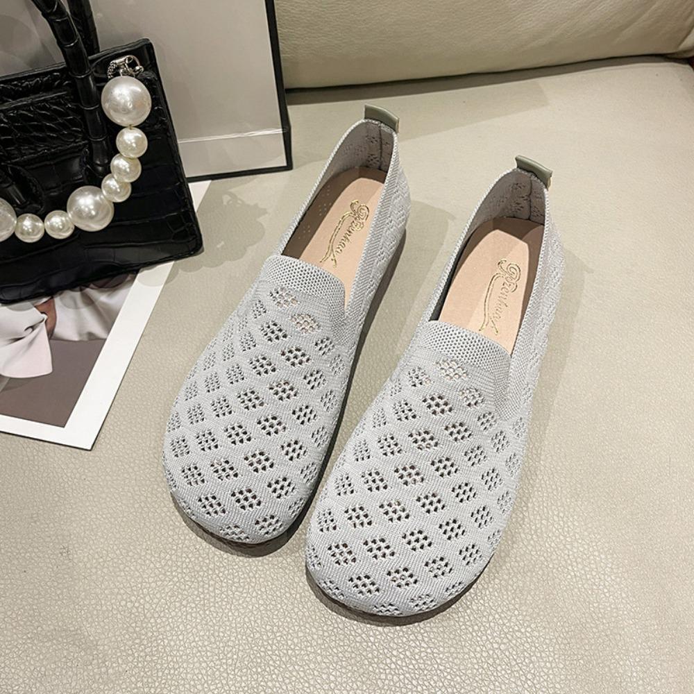 Knitted Soft Sole Casual Mesh Single Shoe