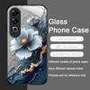 Elegant Lotus Artistic Flower Pattern Tempered Glass Phone Case for Oneplus 13 R 12 11 10 9 Nord CE4 3 2 Lite ACE3 Pro 5G Cover