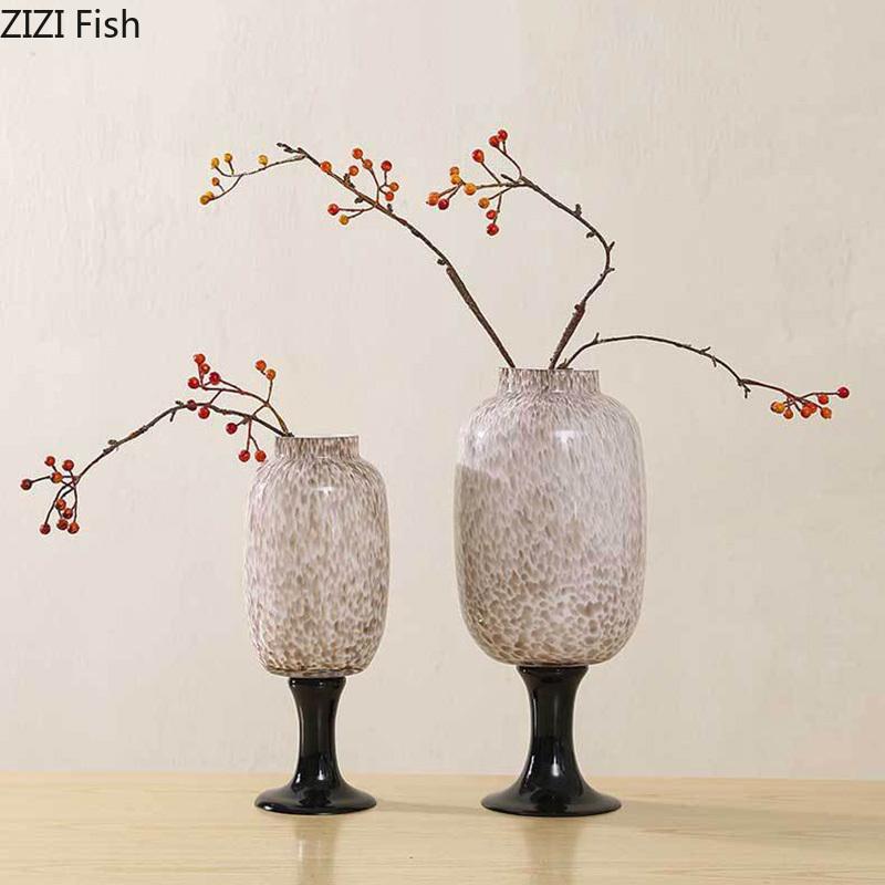 Color Dot Pattern Glass Vase Creative Flower Pots Desk Decoration Flower Arrangement White Floral Vases Room Aesthetic Decor