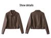 2025 Spring Women's Casual Leather Jacket - Loose, Versatile Lapel Design ZH1163
