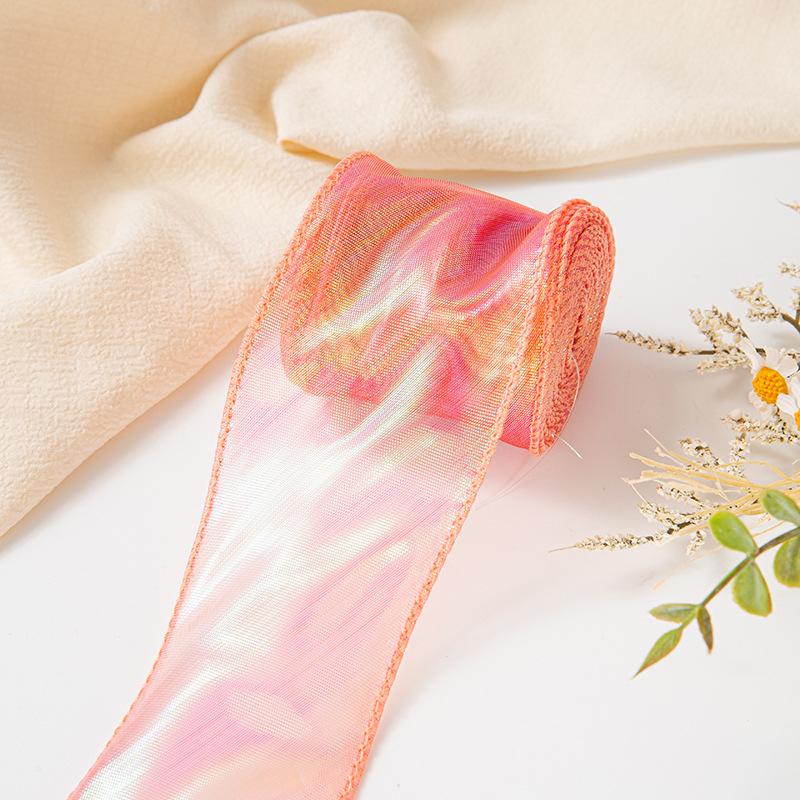 6cm Iridescent Fish Tail Ribbon for Cake Wraps, Bouquets, Gift Boxes, and DIY Projects.